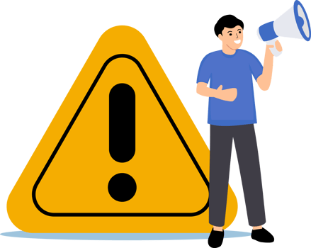 important announcement attention or man holding megaphone doing warning information png