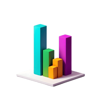 AI generated 3d graph chart illustration, business graph chart, business graph chart, business graph chart, business png