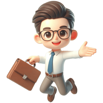 Business characters are jumping png