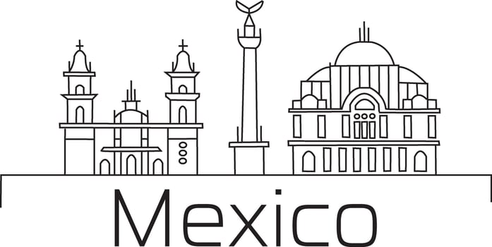 Mexico City Line Draw Free Vector