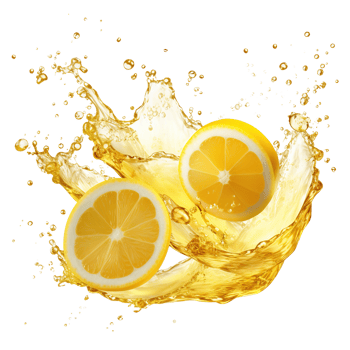 AI generated Capturing the dynamic essence of lemon juice splashes against a transparent background, featuring vibrant yellow liquid swirls and refreshing fruit drops png