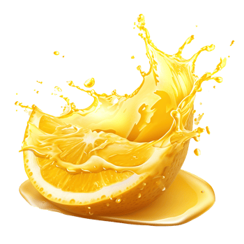 AI generated Capturing the dynamic essence of lemon juice splashes against a transparent background, featuring vibrant yellow liquid swirls and refreshing fruit drops png