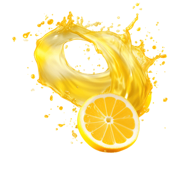 AI generated Capturing the dynamic essence of lemon juice splashes against a transparent background, featuring vibrant yellow liquid swirls and refreshing fruit drops png