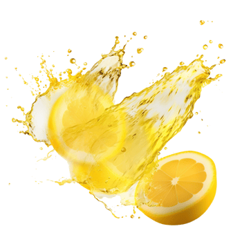 AI generated Capturing the dynamic essence of lemon juice splashes against a transparent background, featuring vibrant yellow liquid swirls and refreshing fruit drops png