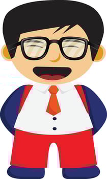 Cute Boy Student Wearing Glasses vector