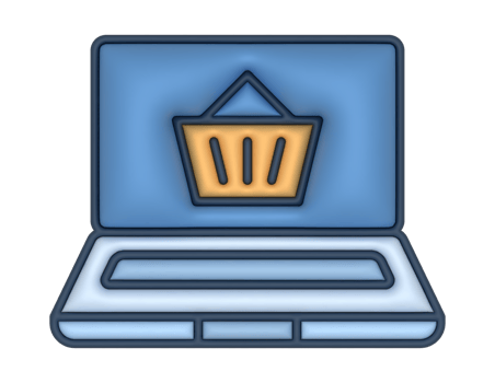 a 3d Online Shopping Sticker on a transparent background png
