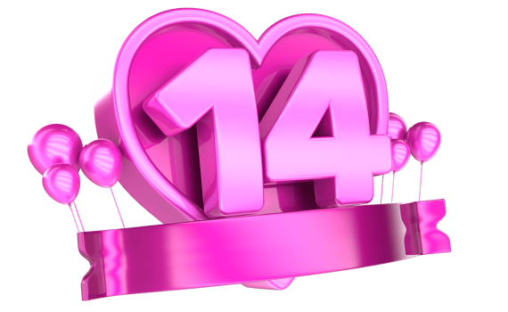 Red Heart Banner 3D Render png