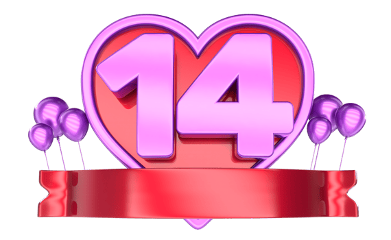 Red Heart Banner 3D Render png