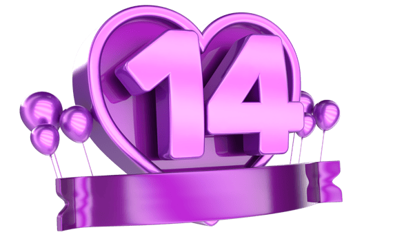 Red Heart Banner 3D Render png