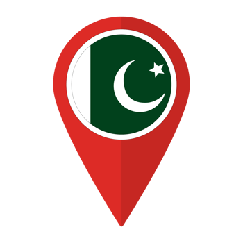 Pakistan flag on map pinpoint icon isolated. Flag of Pakistan png