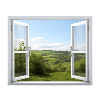 AI generated open window on transparent background PNG image