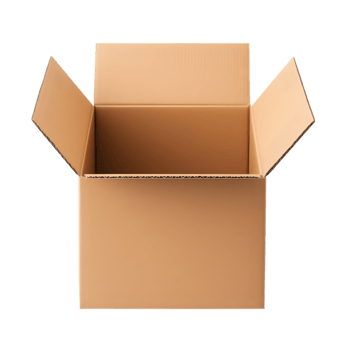 AI generated Open Cardboard Box on transparent background PNG image