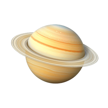 AI generated Saturn planet isolated on transparent background cutout png