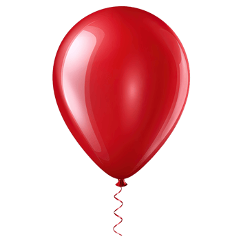 AI generated Red Balloon isolated on transparent background png