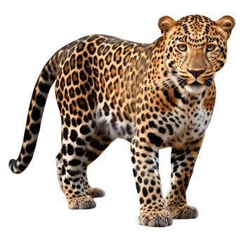 AI generated leopard on a transparent background png isolated
