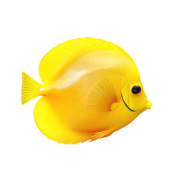 AI generated Yellow Tang Isolation on a transparent background png