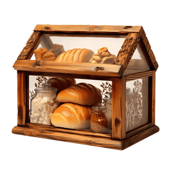 AI generated Wooden Bread Box Farmhouse on a transparent background png