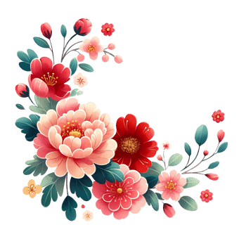 AI generated Watercolor clipart of Chinese floral frame. png