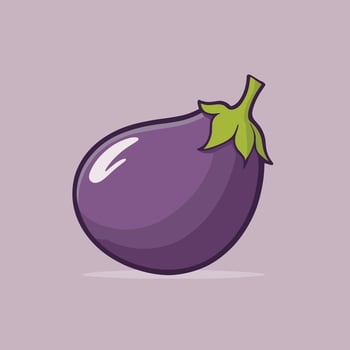 Cute cartoon eggplant aubergine illustration vector