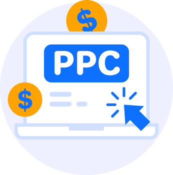 ppc pay per click modern icon clipart illustration png
