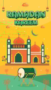 RAMADAN KAREEM EID MUBARAK GREETING CELEBRATION DAY ISLAM MOSQUE BANNER BACKGROUND 2 vector