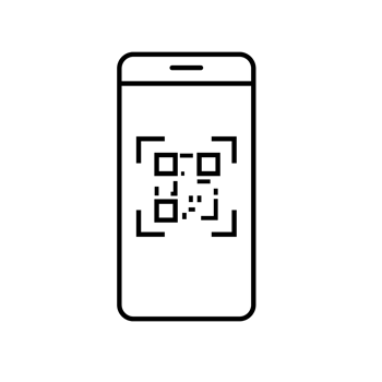 QR code scanning smartphone app linear icon. Matrix barcode scanner. Thin line illustration. 2D code mobile phone reader. Contour symbol. png