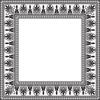 Vector monochrome black square classic greek ornament. European ornament. Border, frame Ancient Greece, Roman Empire