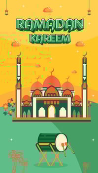 RAMADAN KAREEM EID MUBARAK GREETING CELEBRATION DAY ISLAM MOSQUE BANNER BACKGROUND 4 vector