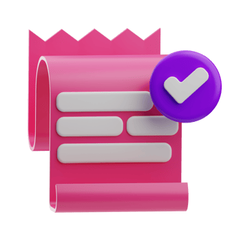 Contactless Pay Object Receipt 3D Illustration png