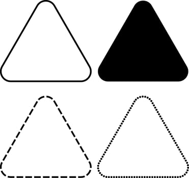 rounded triangle icon set vector
