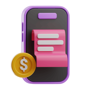 E-Commerce and Shopping Object Electronic Ticke 3D Illustration png