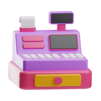 E-Commerce and Shopping Object Cashier Machine 3D Illustration png