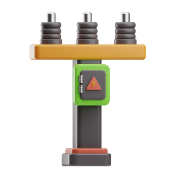 Electrical Tools Object Electric Pole 3D Illustration png