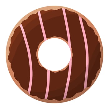 donut color day chocolate cream food icon vector
