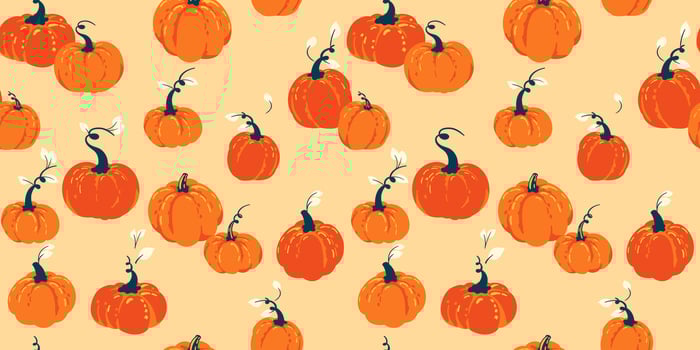 hand drawn sketch cute Autumn pumpkins seamless pattern. Creative stylized pumpkin yellow printing Perfect for fall, Thanksgiving, Halloween, holidays. Template for design vector