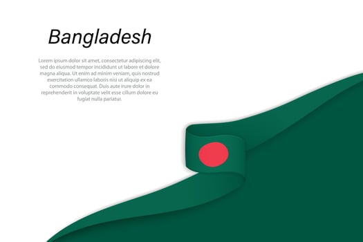 Wave flag of Bangladesh with copyspace background vector