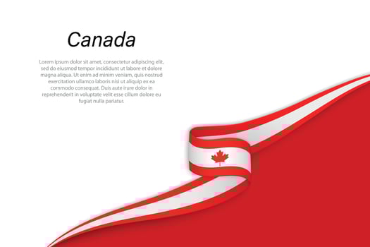 Wave flag of Canada with copyspace background vector
