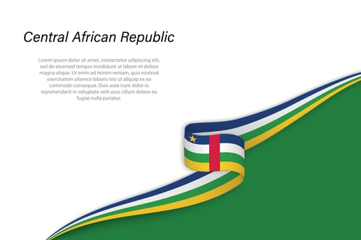 Wave flag of Central African Republic with copyspace background vector