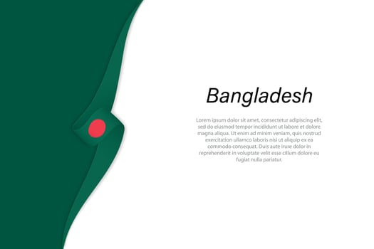 Wave flag of Bangladesh with copyspace background vector