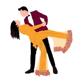 vector cute indian couple cartoon in traditional dress posing for wedding invitation card design