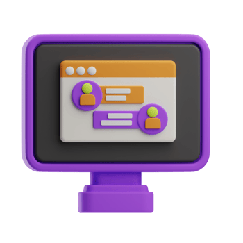 Virtual Assistant Object Web Chat 3D Illustration png