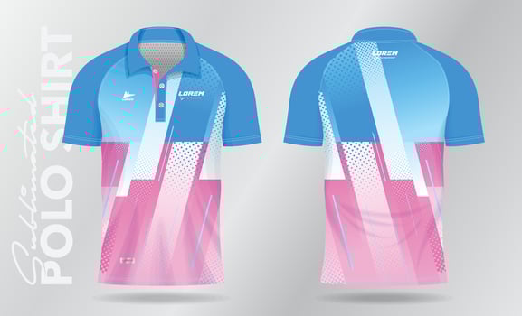 soft color blue and pink sublimation polo sport jersey template design vector