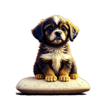 AI generated Close-up cute dog sitting on transparent background.Generative AI. png