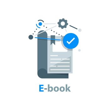 E -book. Electronic Library icon,Media book library concept,flat design icon vector illustration