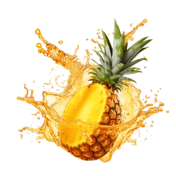 AI generated Water Splashing on Pineapple Fruit isolated on a transparent background png