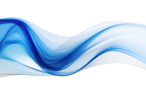 AI generated smoke wave in the colors of blue and white on transparent background png