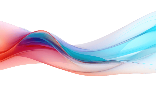 AI generated smoke wave in the colors of red, blue, purple and pink on transparent background png