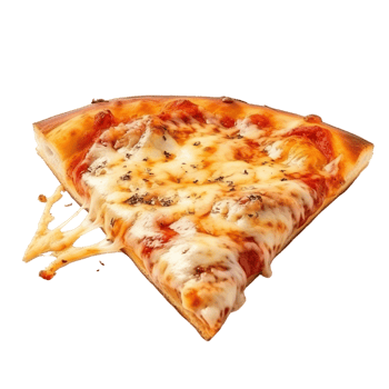 AI generated slice of pizza with melting cheese on transparent background png