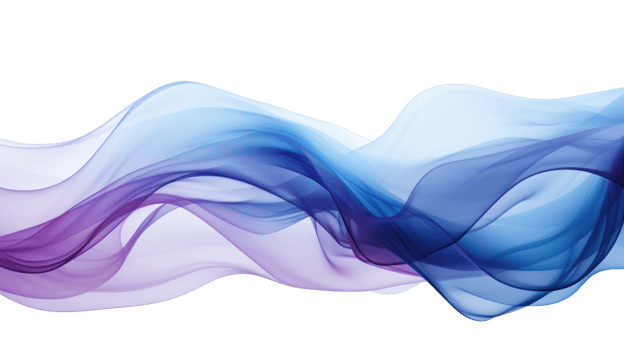 AI generated blue and purple smoke wave on transparent background png