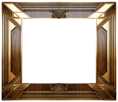 AI generated Art deco photo frame mockup png